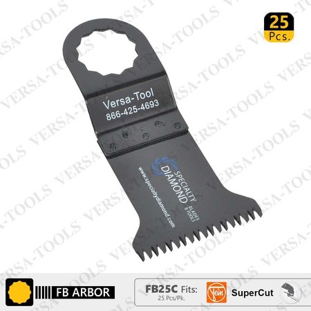 VERSA TOOL 45mm Japan Cut Tooth HCS Multi-Tool Saw Blades, Fits Fein Supercut Oscillating Tools, PK 25 FB25C